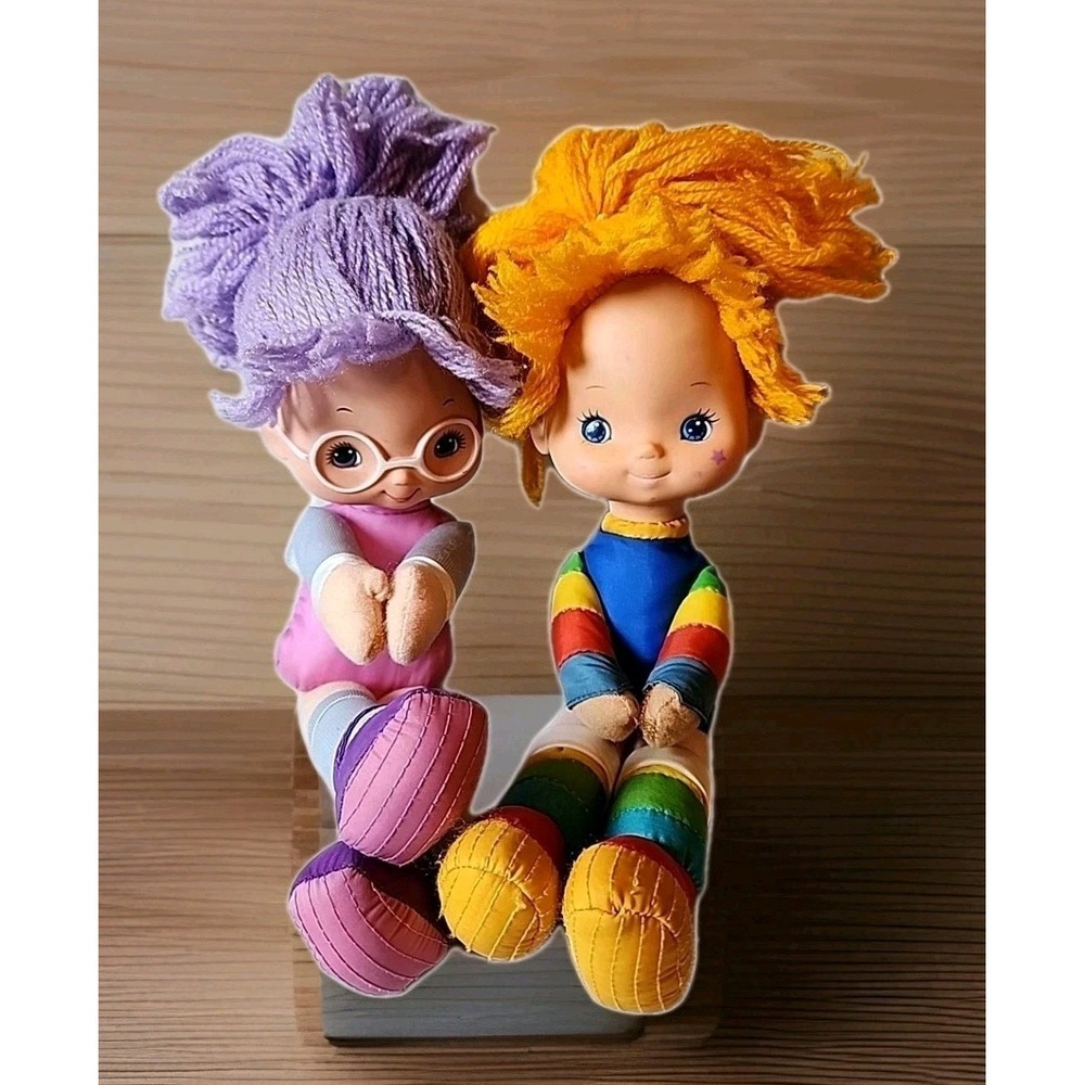 VTG 1983 Lot 2 Mattel Hallmark  Rainbow Brite & Shy Violet 10" Plush Dolls‎ EUC